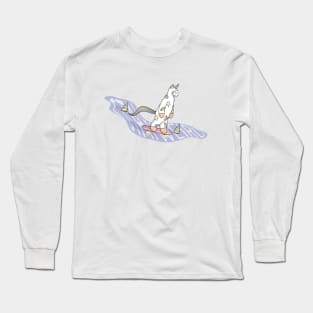 Weird Unicorn Cat skateboarding throughout the universe Long Sleeve T-Shirt